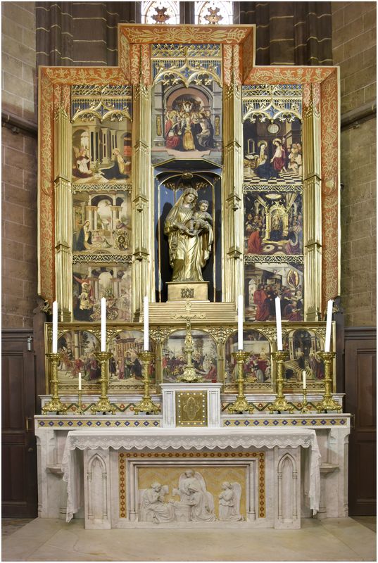 Transept sud. Absidiole est. Retable de la Vierge de Mangrana.