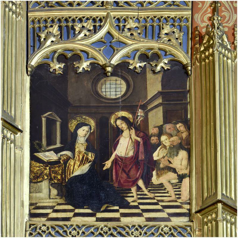 Retable de la Vierge de Mangrana. Détail. Présentation à Marie par Jésus des Justes de l’Ancienne Loi