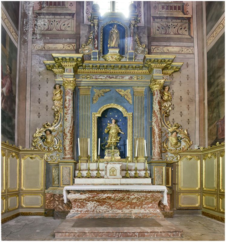 2e chapelle Sud. Retable de Sainte Marguerite.