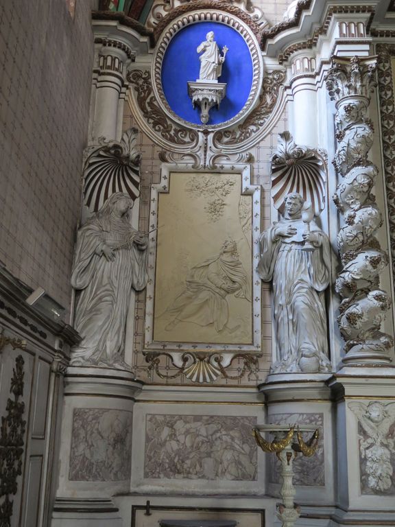 Retable. Panneau gauche. La conversion de saint Augustin sous le figuier.