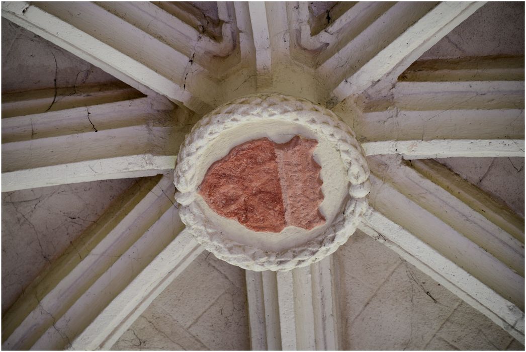 1ère chapelle nord, détail de la clef du voûte