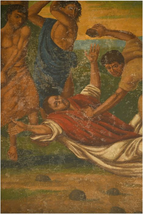 tableau : Lapidation de saint Étienne, détail