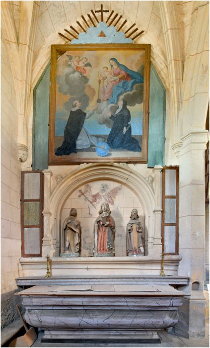 retable de la 1ère chapelle nord, tableau : Remise du rosaire (la)