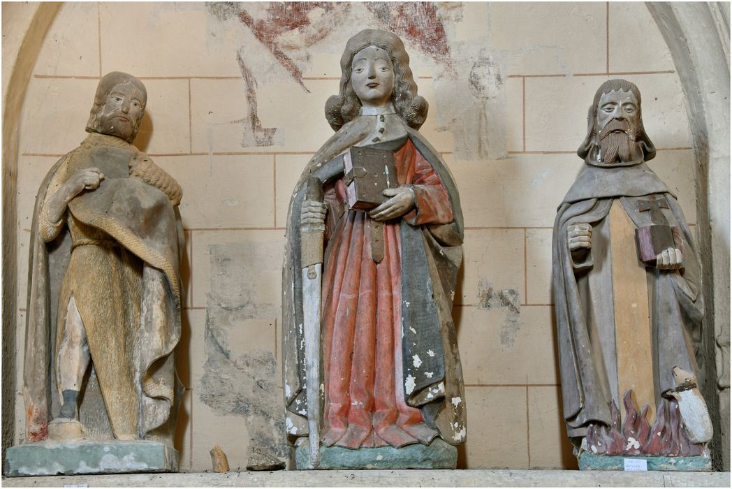 statues : saint Antoine, saint Jean l’évangéliste, saint jean-Baptiste