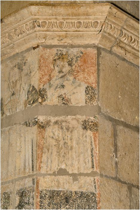 2e chapelle sud, pilier : peinture monumentale, détail