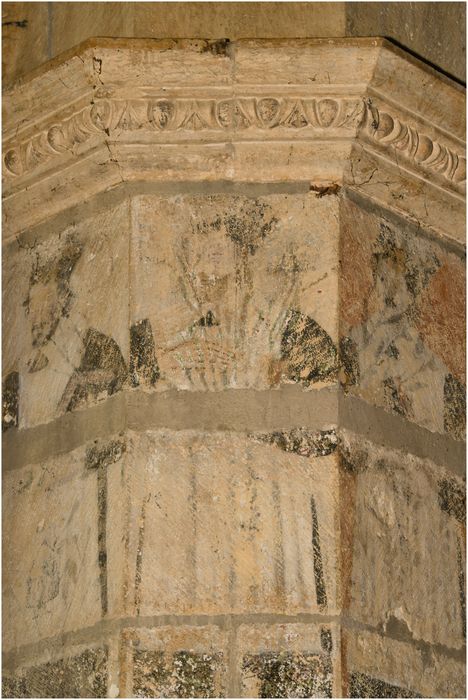 2e chapelle sud, pilier : peinture monumentale, détail