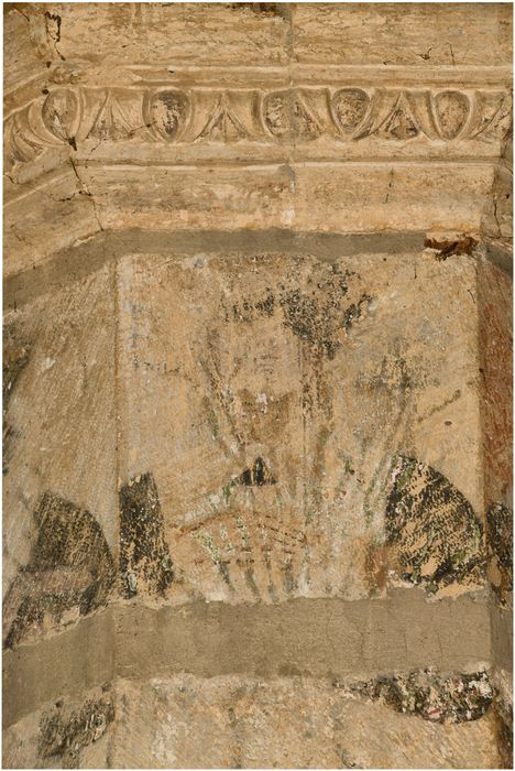 2e chapelle sud, pilier : peinture monumentale, détail