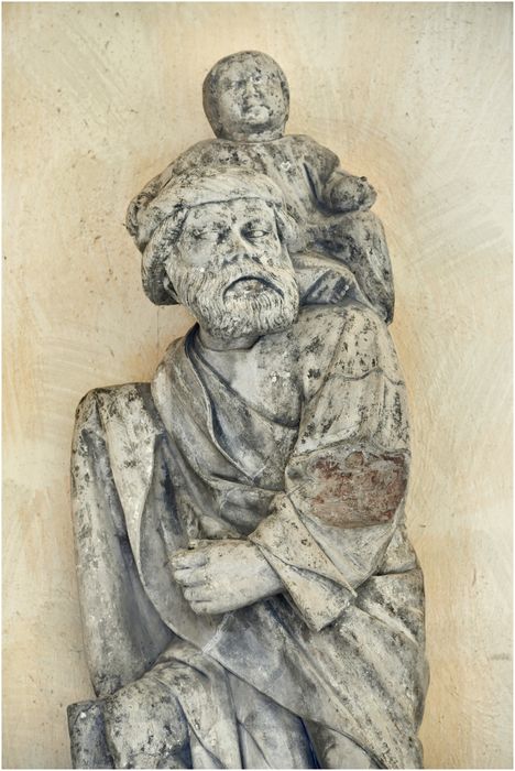 statue : saint Christophe. Détail