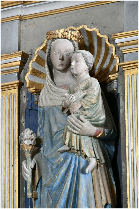 statue : Vierge à l'Enfant, vue partielle