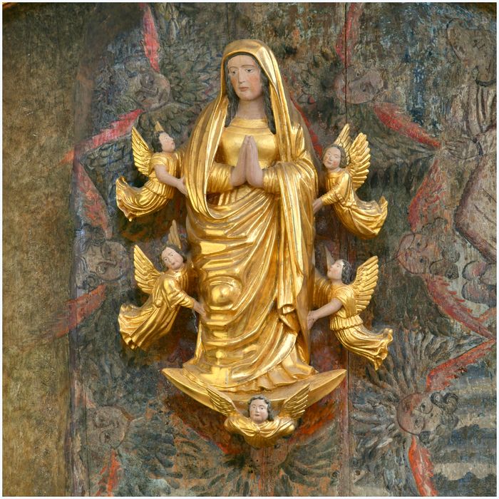 retable, détail, statuette : Assomption de la Vierge