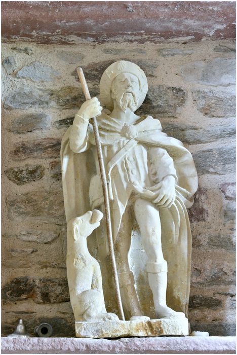 groupe sculpté : saint Roch et son chien