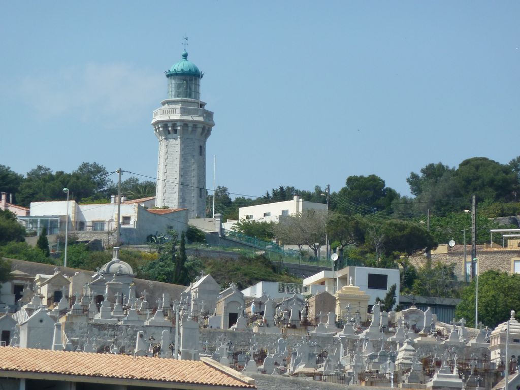 Le phare du Mont Saint-Clair, au dessus du cimetière marin.