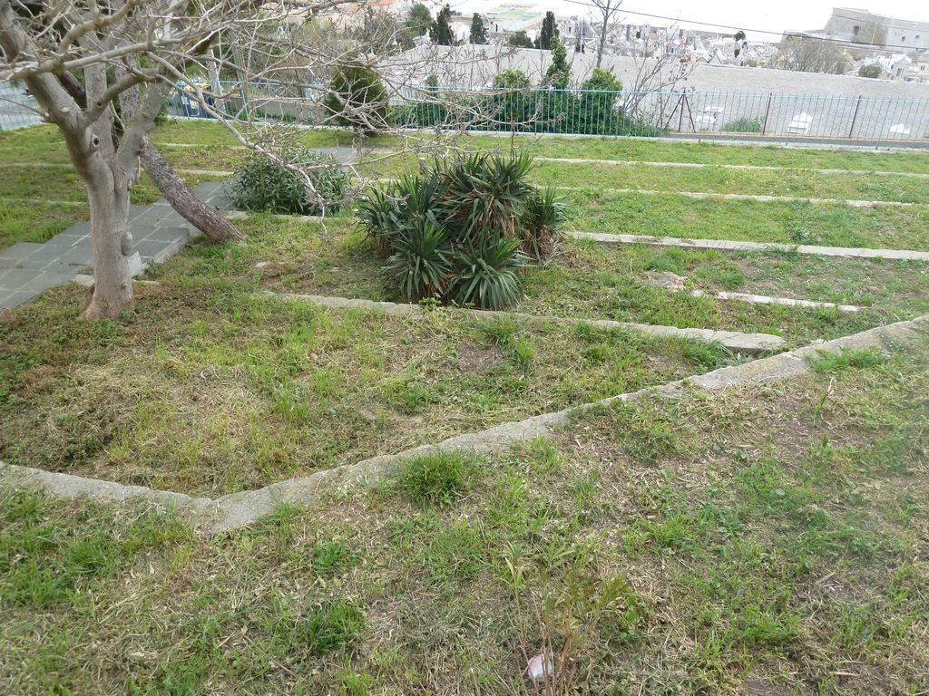 Enclos du phare du Mont Saint-Clair, jardin en terrasse, côté est.