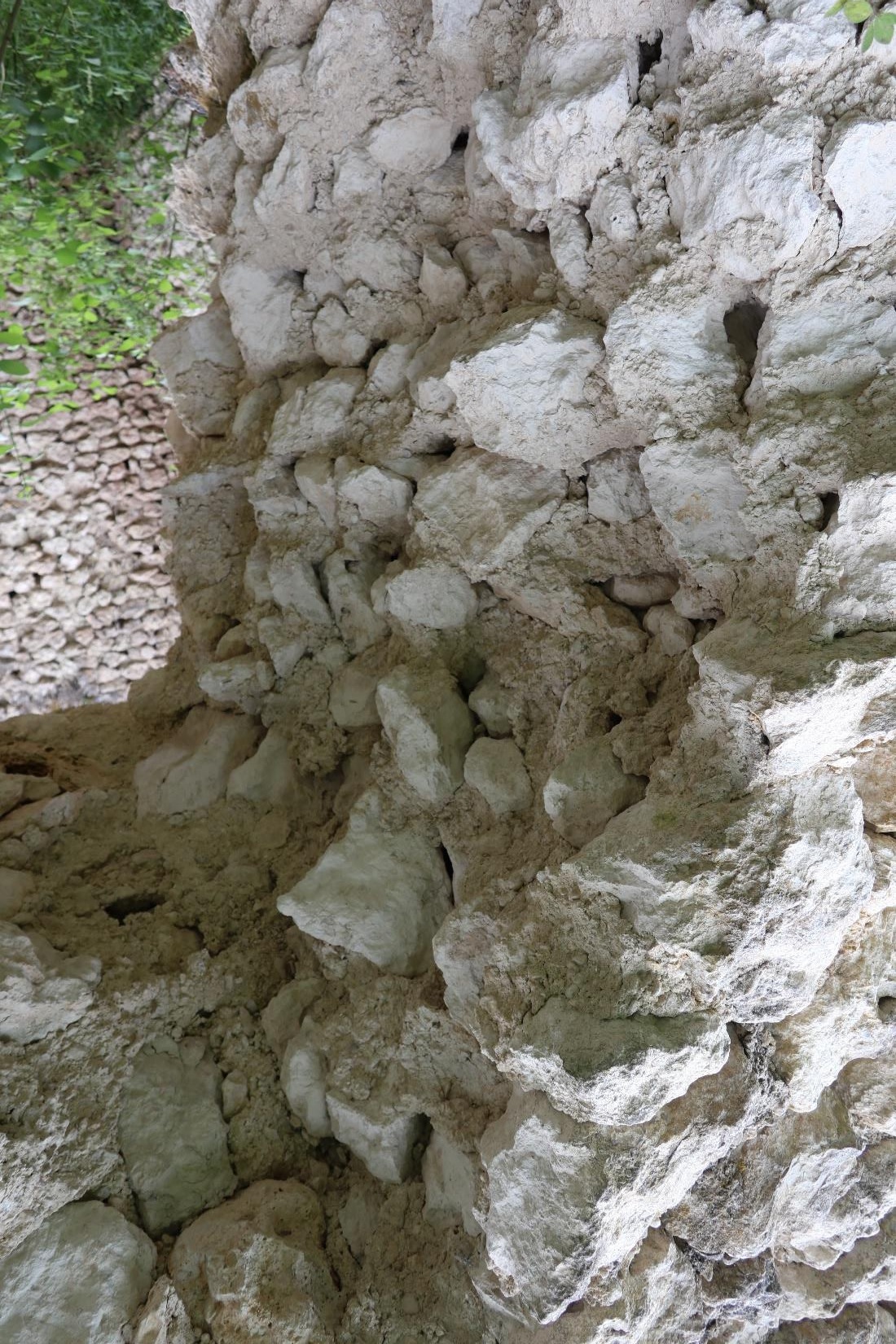 Détail du fourrage des murs