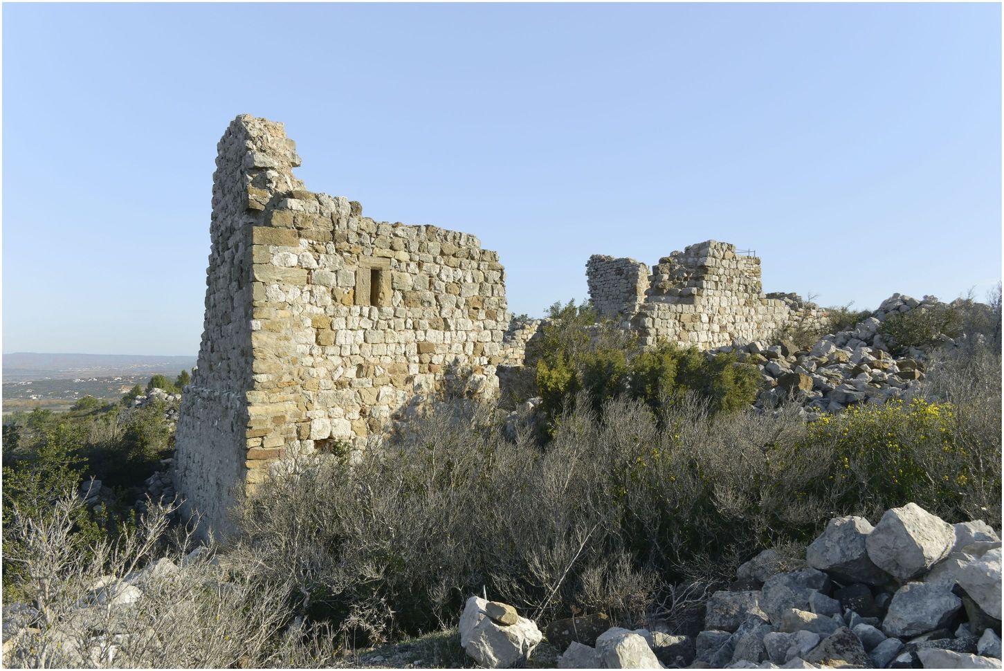 La plateforme du château proprement dit. Vestiges du donjon.