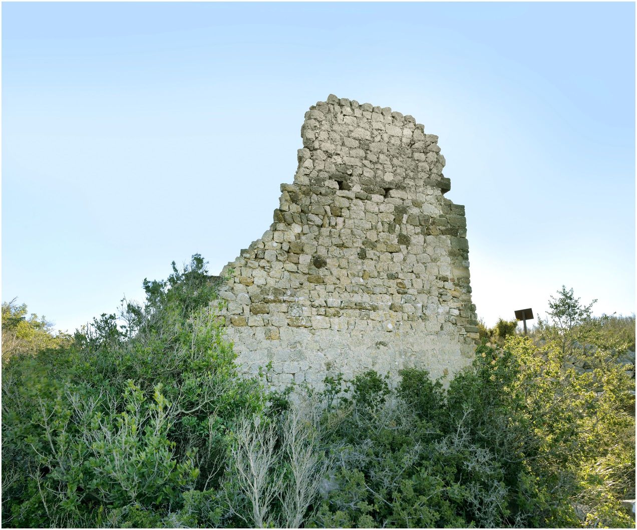 La plateforme du château proprement dit. Vestiges du donjon.