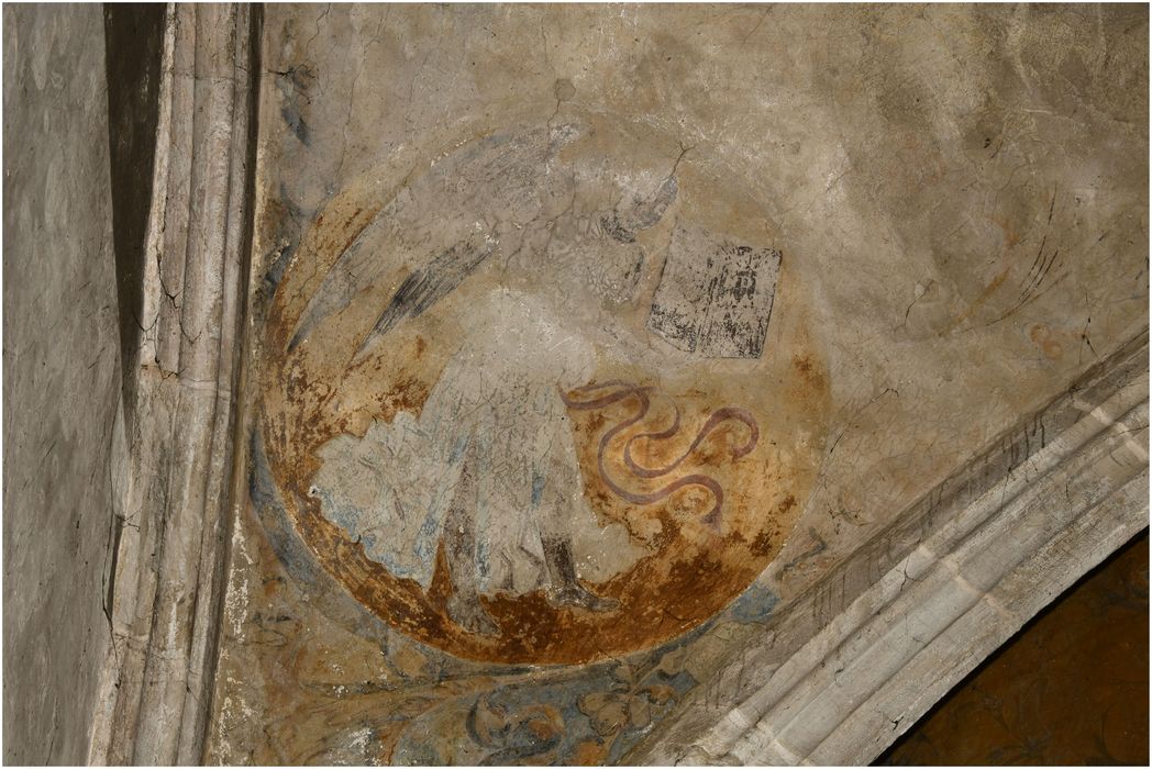 chapelle des Abbés, voûte, détail du tétramorphe : ange