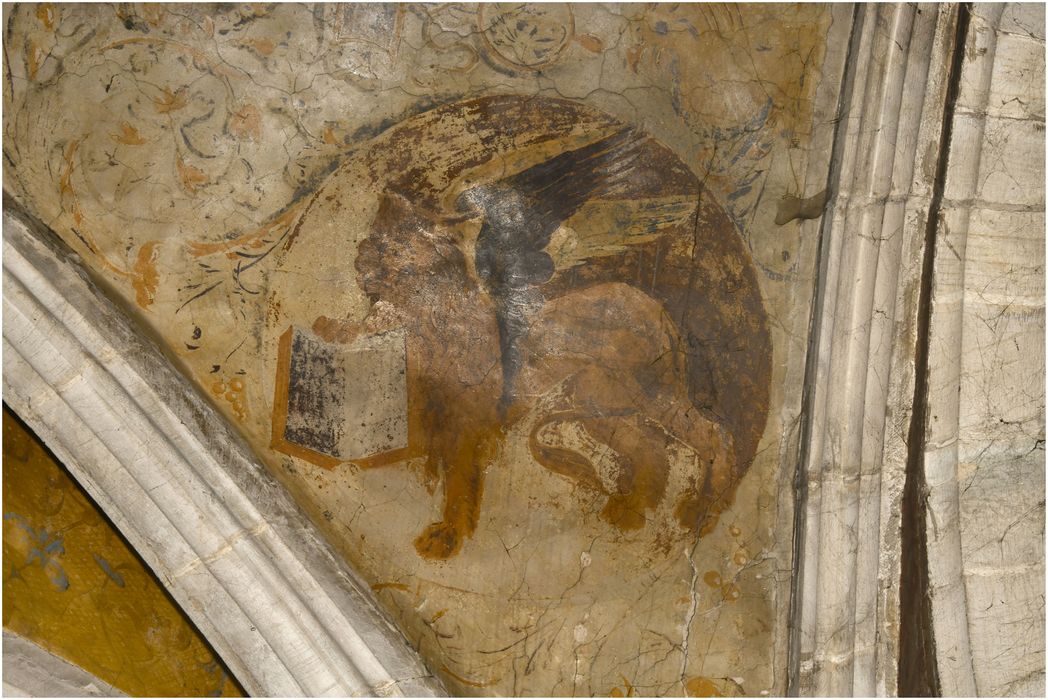 chapelle des Abbés, voûte, détail du tétramorphe : lion