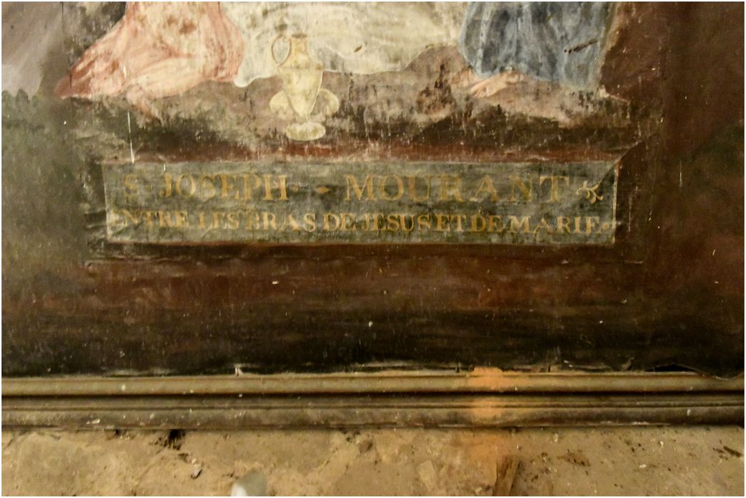 tableau : Mort de saint Joseph, détail de l’inscription