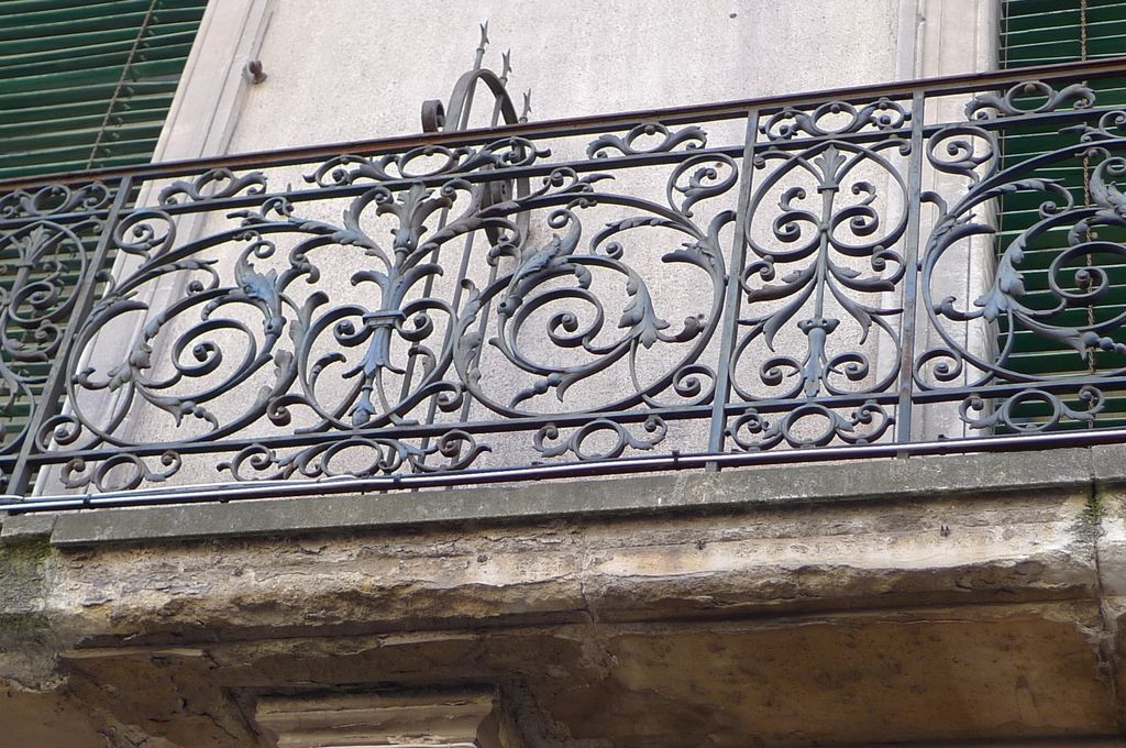 Balcon de la façade, ferronnerie. 