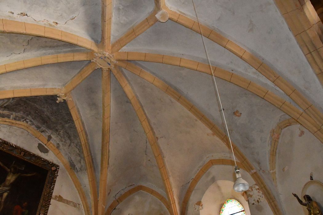 chapelle nord, vue partielle de la voûte