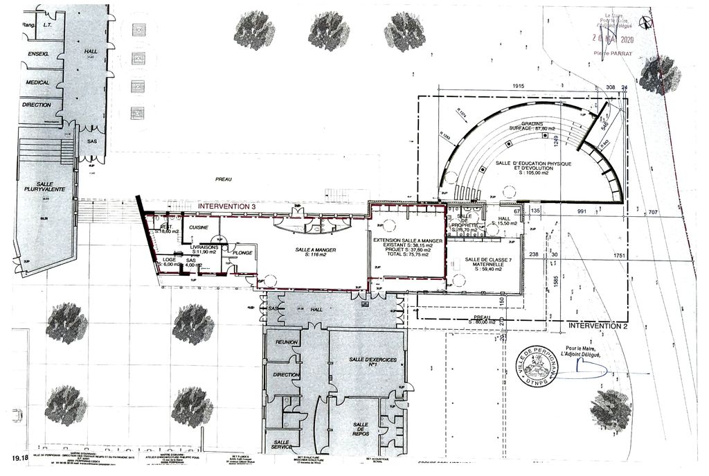 Ecole maternelle. Plan schématique.