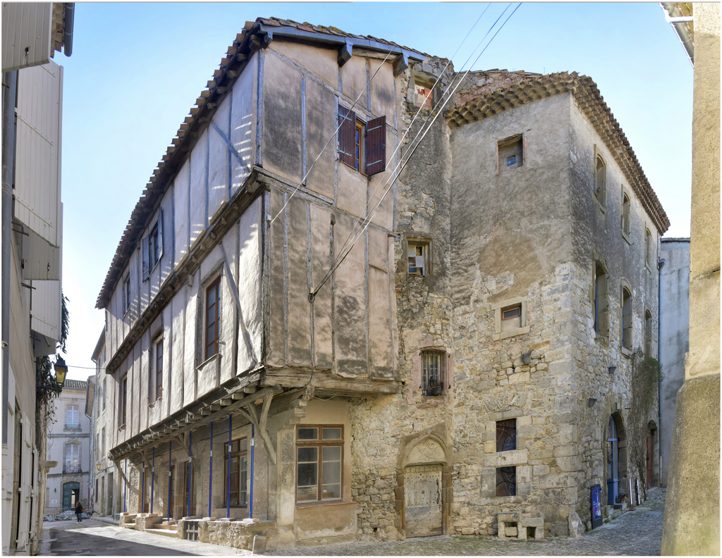 Vue d’ensemble de la maison Lautier : façades 4 rue des Mazels et 9 Traverse de la Halle
