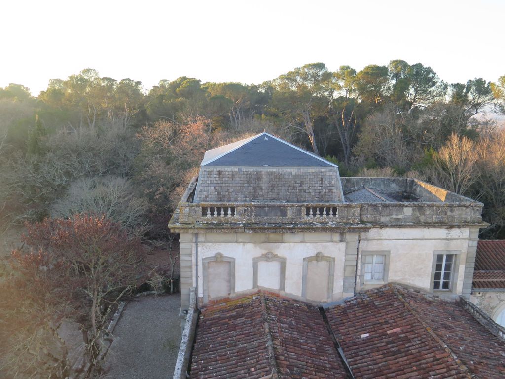 Couvertures de l’orangerie ouest et partie haute du pavillon ouest                                     