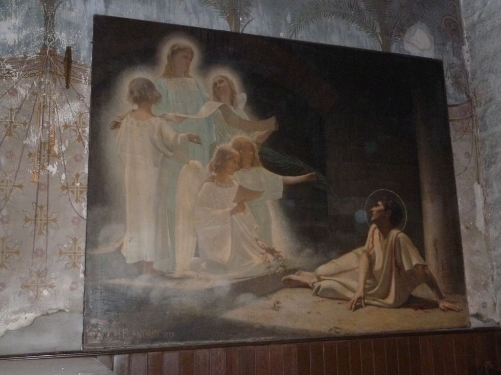 5e chapelle sud. Chapelle Saint-Jean-Baptiste. Tableau de Paul H.Flandrin 1885, provenant de l’ancien évêché : Saint Vincent dans son cachot 