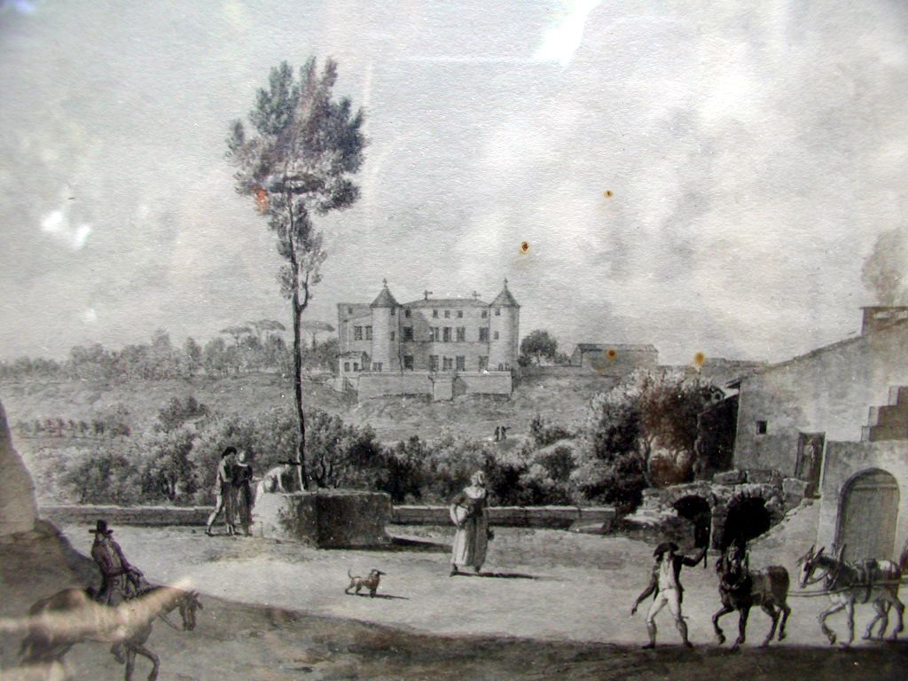 Aquarelle de Meunier d’avant l’incendie de 1792.