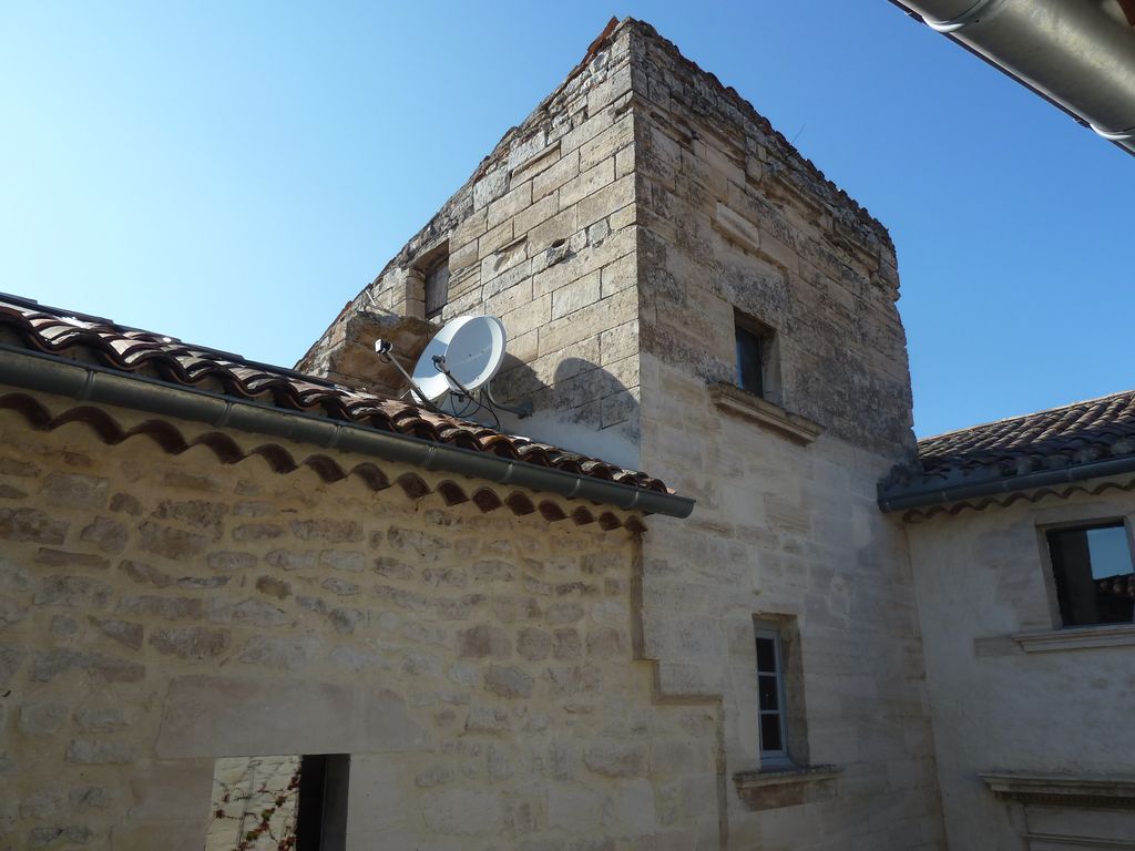 Cour intérieure. Partie supérieure de la tour d'escalier.