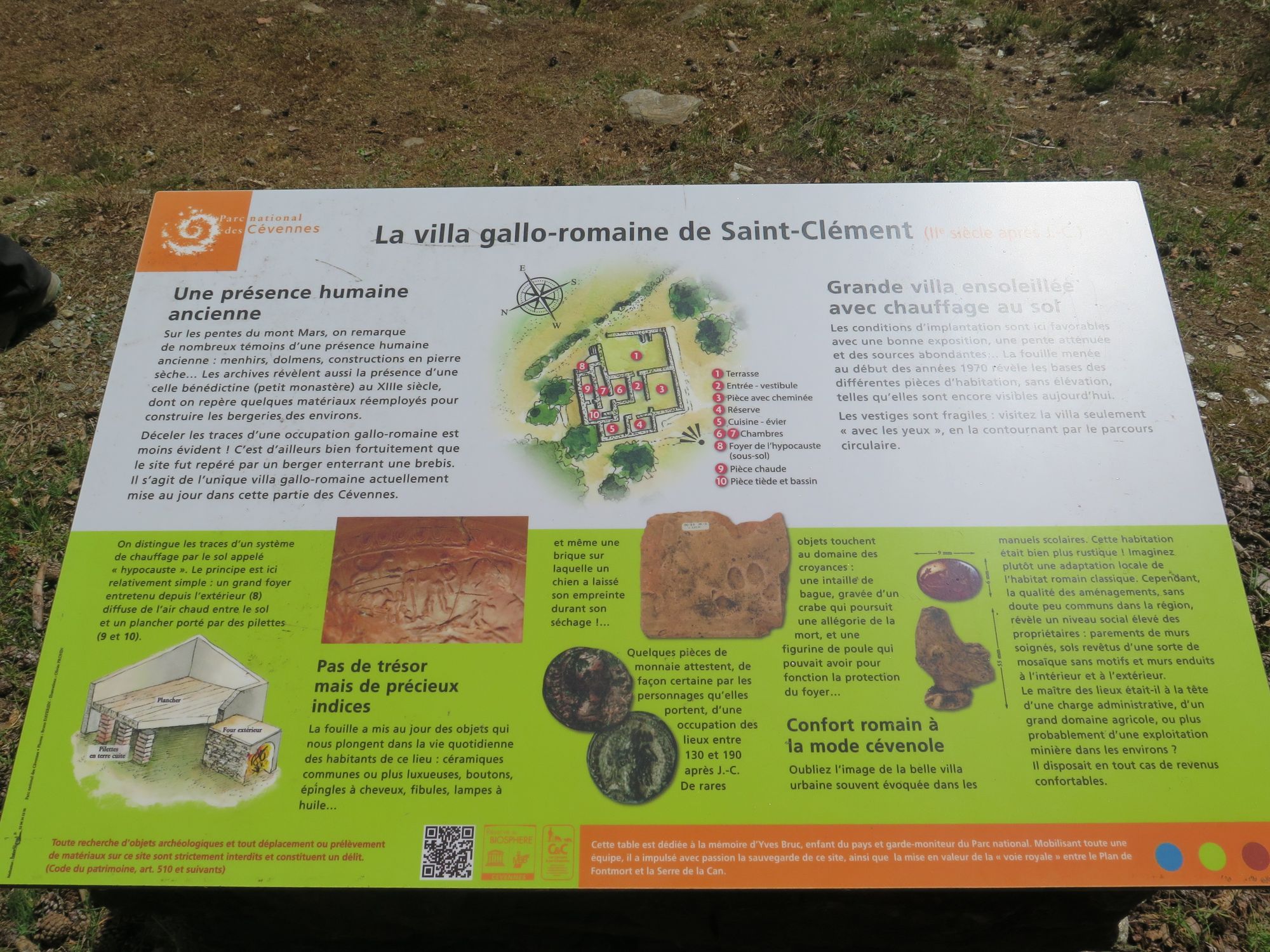 Panneau villa gallo-romaine de Saint-Clément