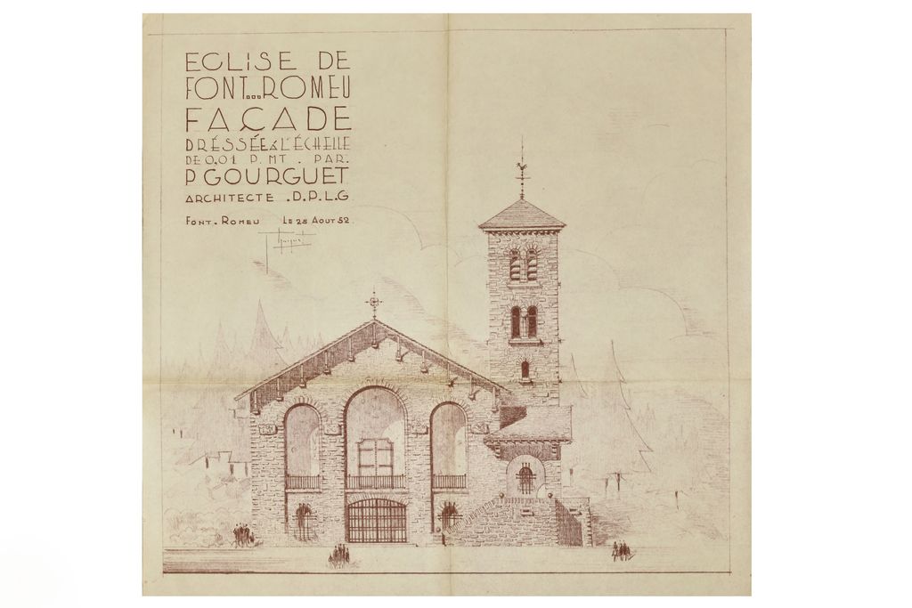 Projet d’élévation, Paul Gourguet, 1952 (archives municipales, permis de construire)