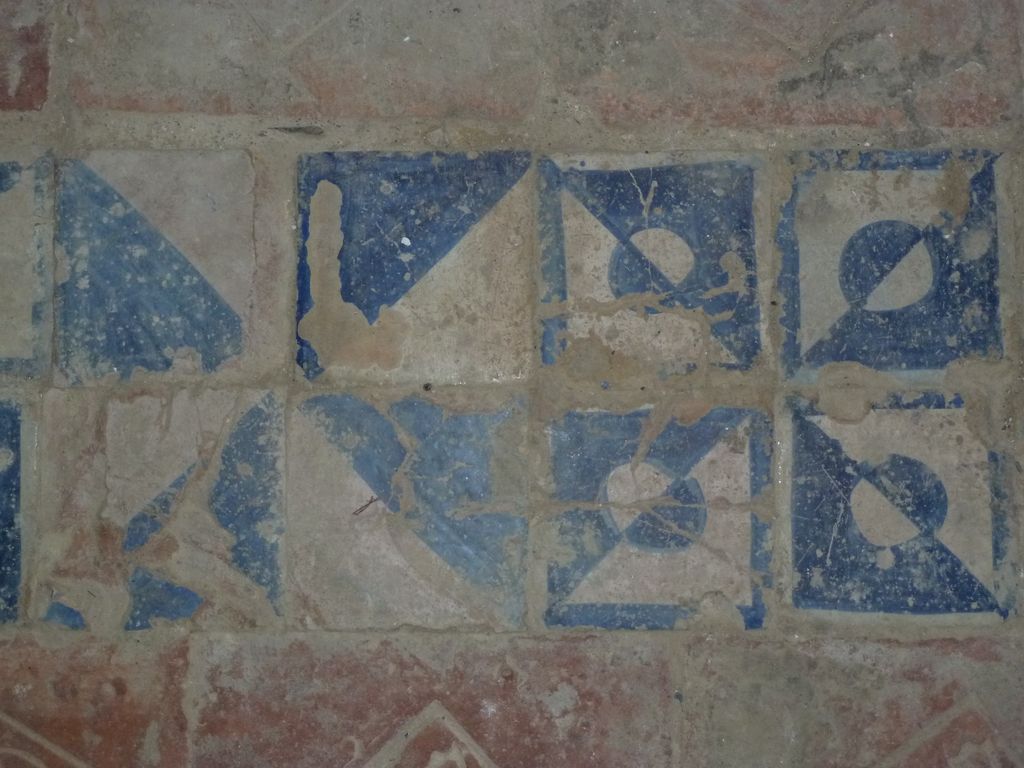 Chapelle. Pavement. Détail carreaux bleus