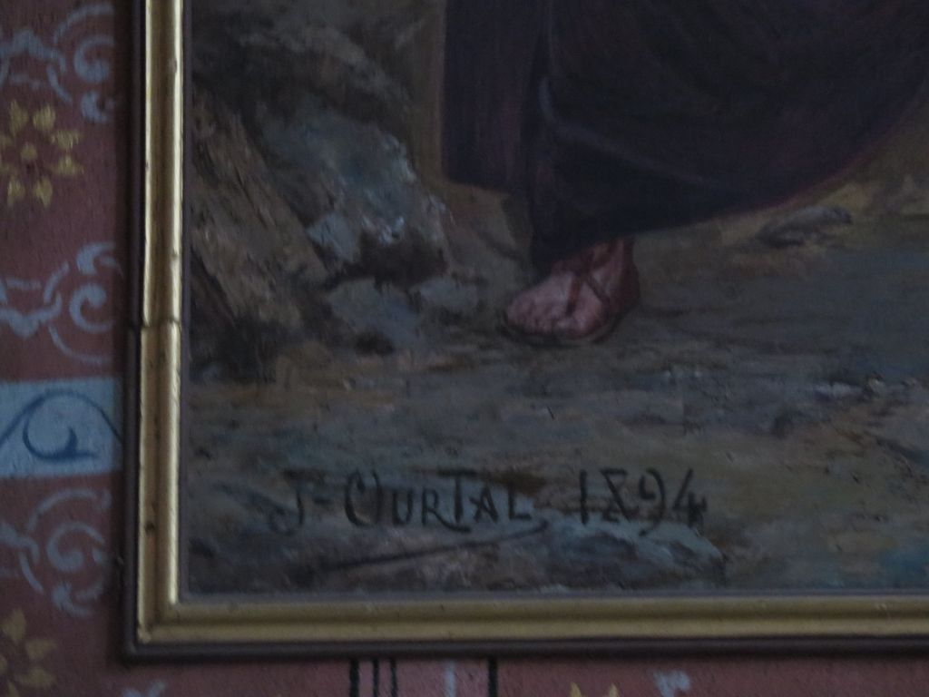 3e chapelle sud. Peinture de Jaques Ourtal 1894. Signature