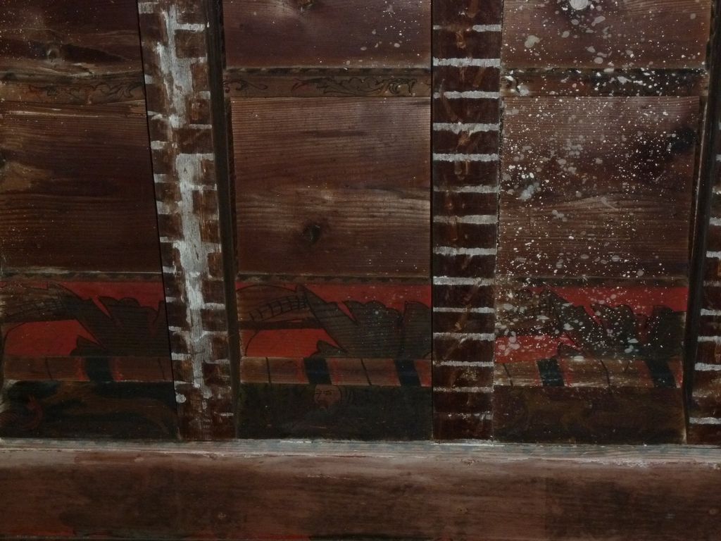 1er étage. Pièce sud-ouest charpente 4 à poutres et solives