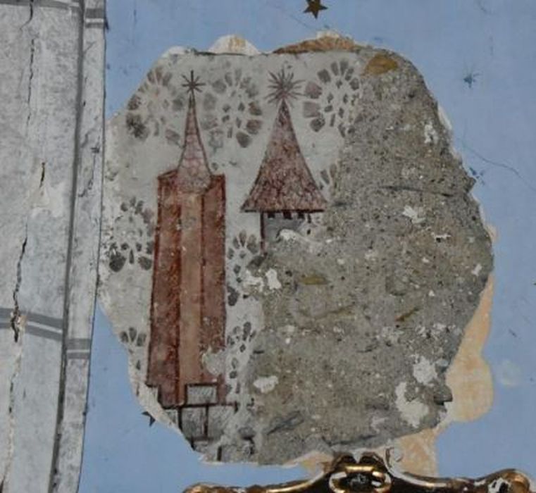 nef, mur gouttereau nord, peinture monumentale (fragment)