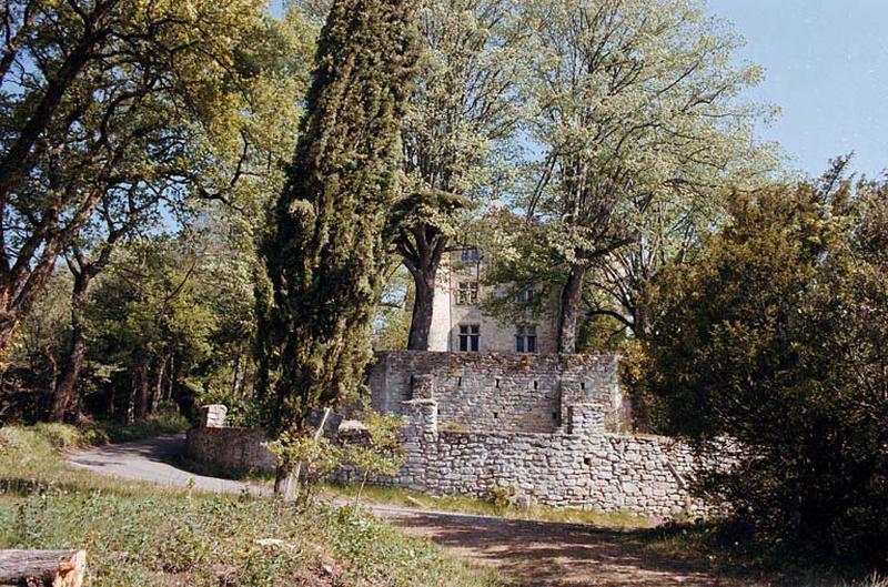 Vue d'ensemble, enceinte, terrasse et façade Sud.