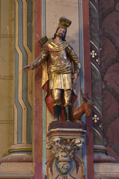 statue : Saint Hubert, vue générale - ® Ministère de la Culture (France), Direction Régionale des Affaires Culturelles d’Auvergne-Rhône-Alpes – Tous droits réservés