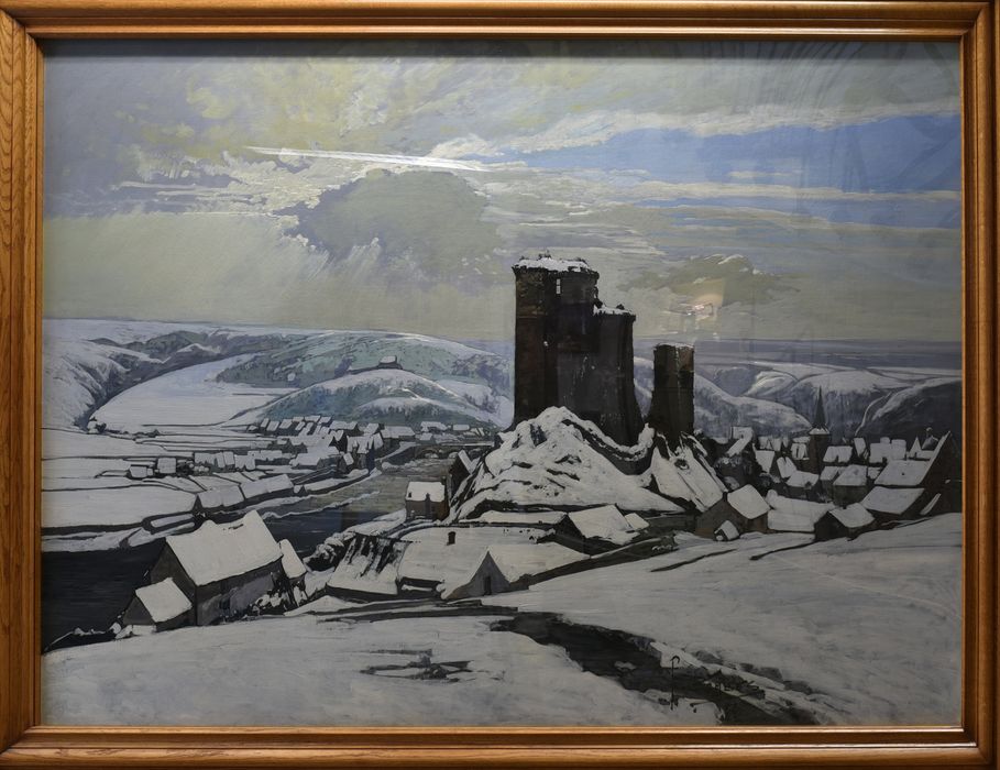 tableau : Hérisson sous la neige, vue générale - ® Ministère de la Culture (France), Direction Régionale des Affaires Culturelles d’Auvergne-Rhône-Alpes – Tous droits réservés