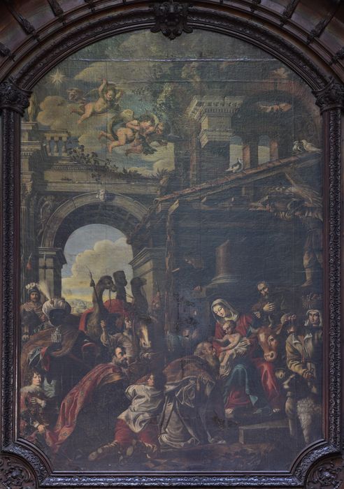 tableau du retable du maître-autel : l'Adoration des Mages, vue générale