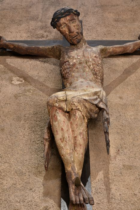 Christ en croix, dit Christ lépreux de la léproserie de la Bajasse, vue partielle - © Ministère de la Culture (France), Direction Régionale des Affaires Culturelles d’Auvergne-Rhône-Alpes – Tous droits réservés