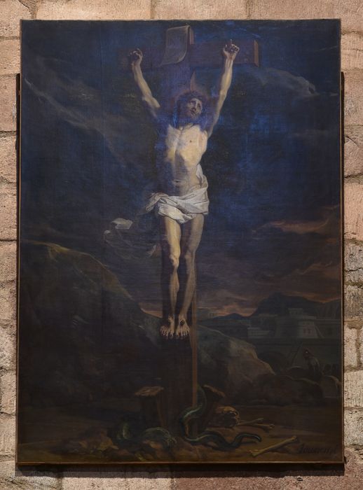 tableau : Christ en croix (le), vue générale - © Ministère de la Culture (France), Direction Régionale des Affaires Culturelles d’Auvergne-Rhône-Alpes – Tous droits réservés