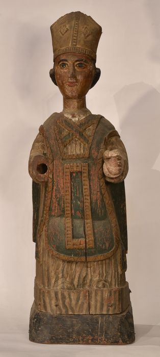 statue-reliquaire : Saint évêque, vue générale