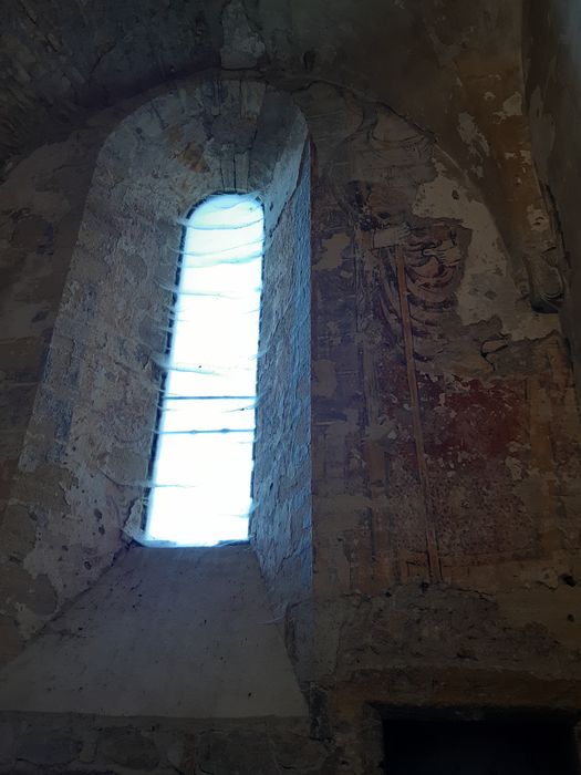 Ancienne église Notre-Dame : Peinture monumentale, saint Christophe, vue partielle