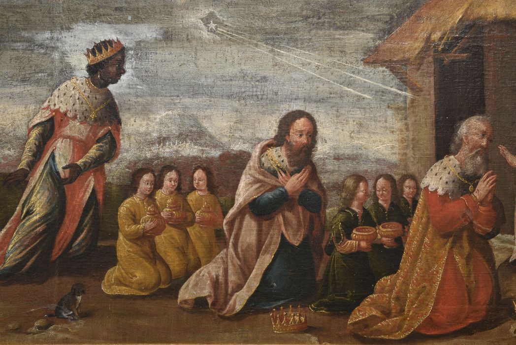 Tableau : l'Adoration des Mages, vue partielle