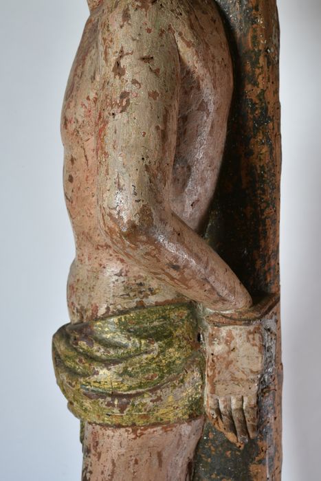 Statue : saint Sébastien, vue partielle - © Ministère de la Culture (France), Direction Régionale des Affaires Culturelles d’Auvergne-Rhône-Alpes – Tous droits réservés