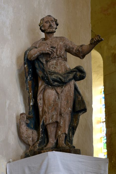 Statue : saint Pierre avec le coq, vue générale