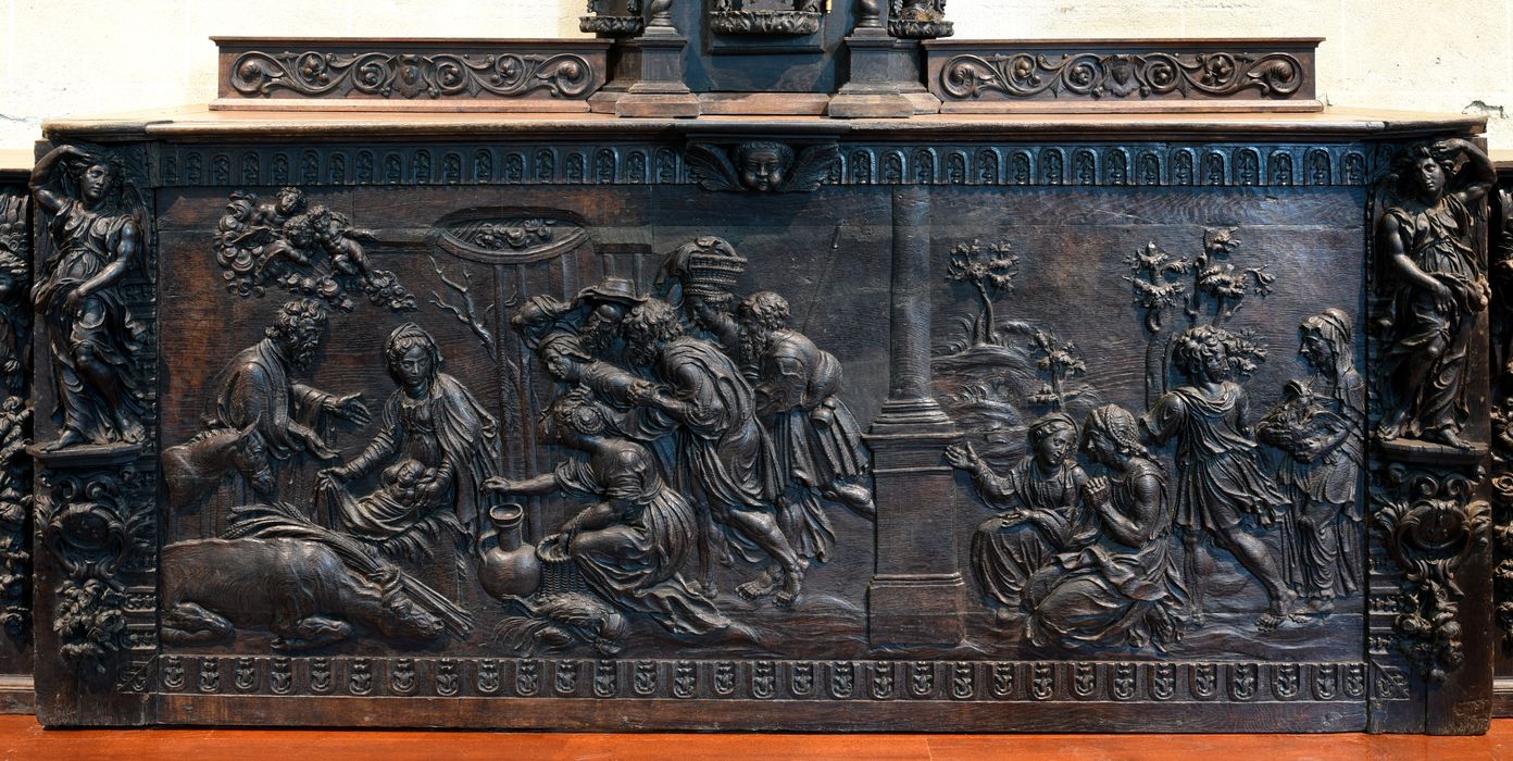 Retable à panneau compartimenté : Adoration des bergers, vue générale