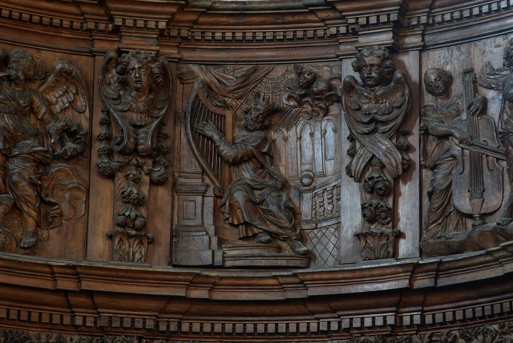 Tribune d'orgue, panneau du roi David